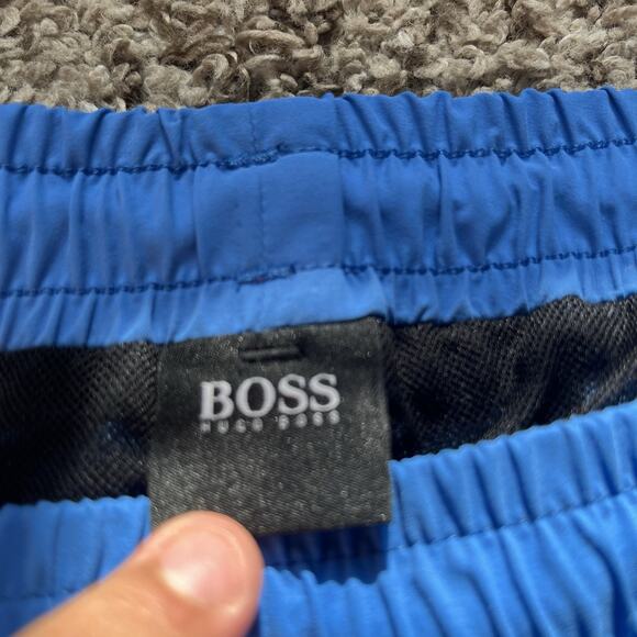 Men's HUGO BOSS Sea Blue Swim Trunks Swimsuit Logo Size XL Fishing outdoor - Picture 4 of 10